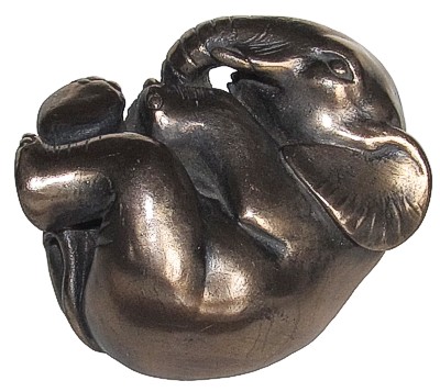 Elephant Palm Charm - Bronze