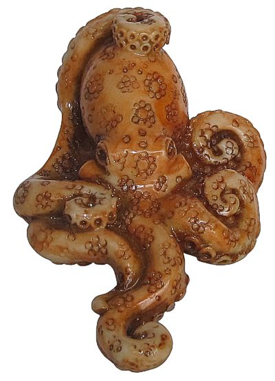Octopus - Netsuke - Orange