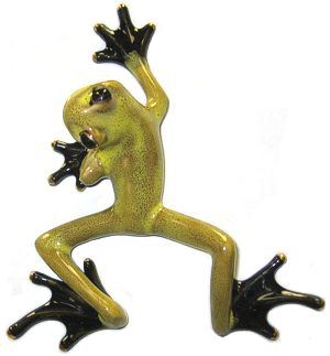 Citrus Green Frog Wall Plaque