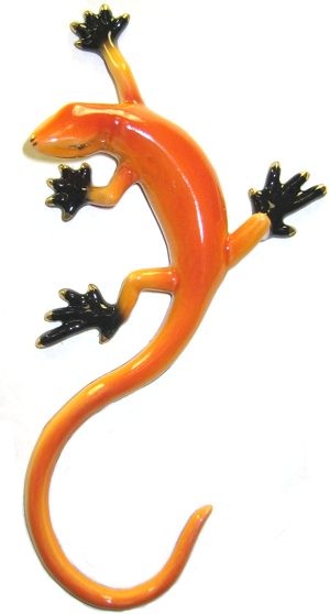 Orange Gecko Wall Plaque