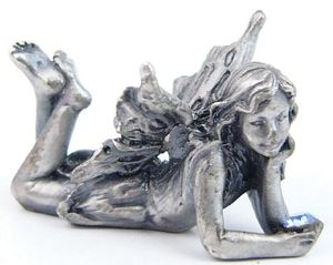 Pewter Fairy - Blue Stone