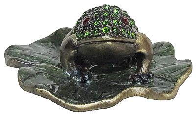 Frog On Lotus Leaf - Jeweled Box