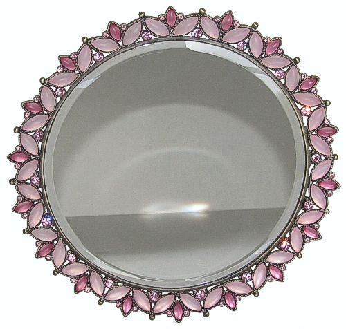 Round Vanity Tray With Pink Stones